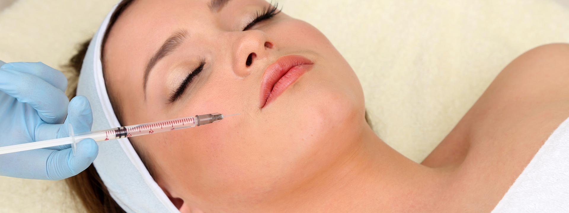 A woman getting botox injection
