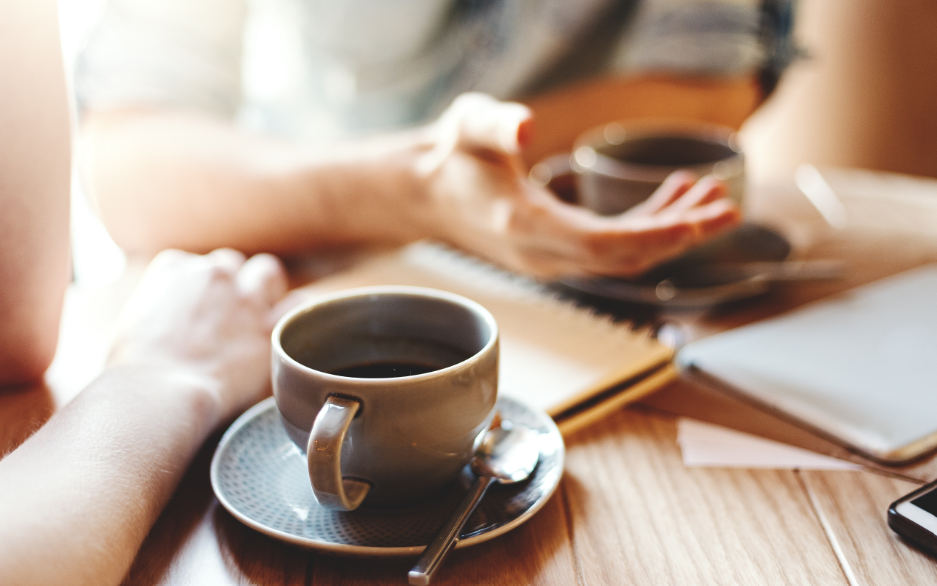 Coffee on cafe table