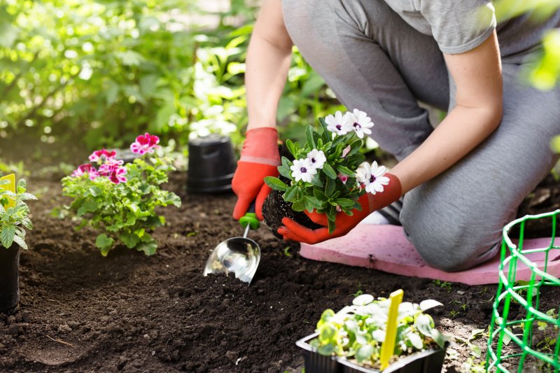 Patient with sleep apnea gardening 